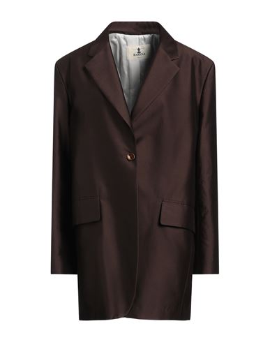 Barena Venezia Barena Woman Blazer Dark Brown Size 10 Cotton, Polyamide In Purple