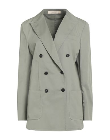 Massimo Alba Woman Blazer Sage Green Size L Cotton, Elastane In Gray