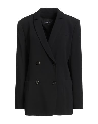 Giorgio Armani Woman Blazer Black Size 2 Viscose, Elastane In Black