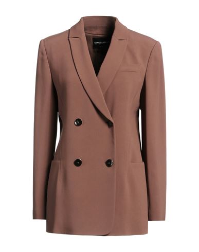 Giorgio Armani Woman Blazer Light Brown Size 10 Viscose, Elastane In Brown