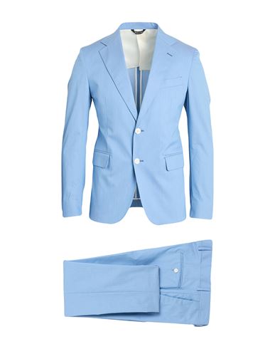 Brian Dales Man Suit Sky Blue Size 42 Cotton, Polyamide, Elastane In Blue