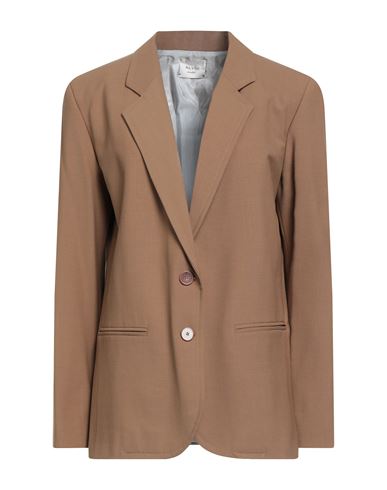 Alysi Chocolat Woman Blazer Camel Size 6 Polyester, Virgin Wool, Elastane In Brown