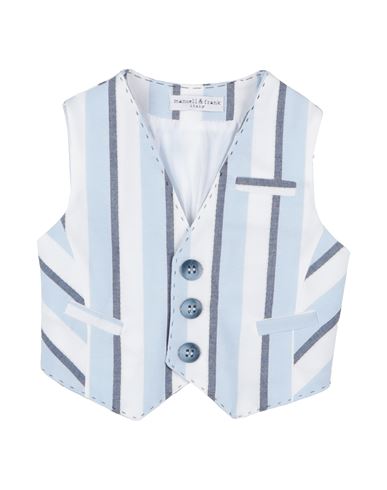 Manuell & Frank Newborn Boy Tailored Vest Sky Blue Size 3 Cotton, Polyester In Blue