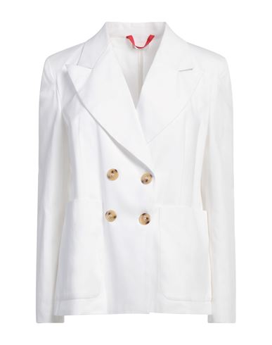 Merci .., Woman Blazer White Size 8 Cotton, Elastane In White