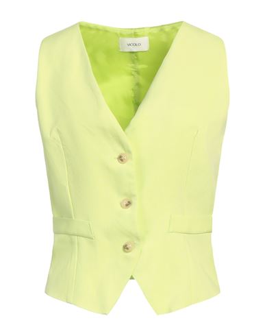 Vicolo Woman Tailored Vest Lime Green Size Xs Viscose, Linen In Green