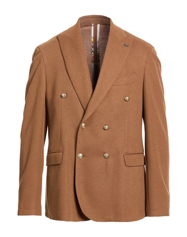 Bob Man Blazer Camel Size 46 Polyester, Viscose, Elastane In Brown