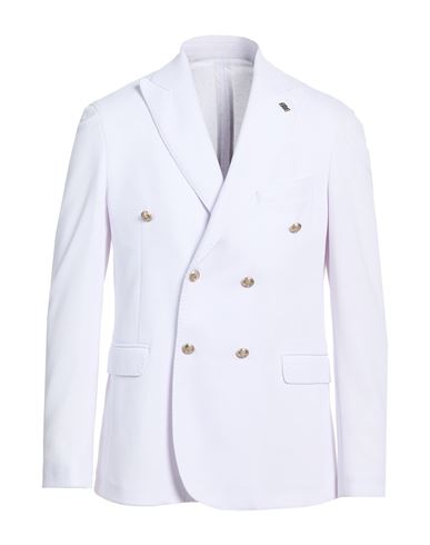 Bob Man Blazer White Size 42 Polyester, Viscose, Elastane In White