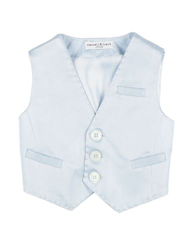 Manuell & Frank Newborn Boy Tailored Vest Sky Blue Size 3 Acetate, Viscose, Polyester In Blue