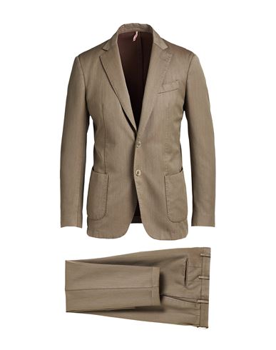 Santaniello Man Suit Military Green Size 40 Wool, Polyester In Green