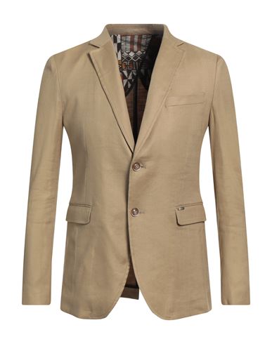 Gianni Lupo Man Blazer Sand Size L Linen, Viscose, Elastane In Brown