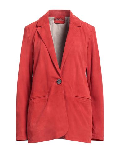 Oakwood Woman Blazer Tomato Red Size Xl Goat Skin In Tomato Red