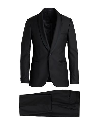 Lardini Man Suit Black Size 36 Wool, Mohair Wool, Silk In Black