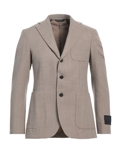 MESSAGERIE MESSAGERIE LUXE FABRICS MAN BLAZER TAUPE SIZE 38 VIRGIN WOOL, COTTON 