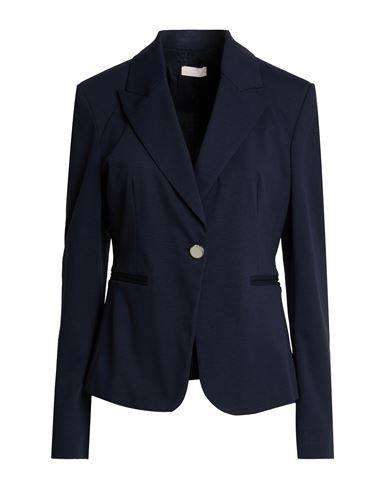 Liu •jo Woman Blazer Navy Size 8 Cotton, Polyamide, Elastane