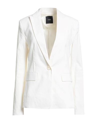 Pinko Woman Blazer Ivory Size 8 Linen, Viscose, Elastane In White