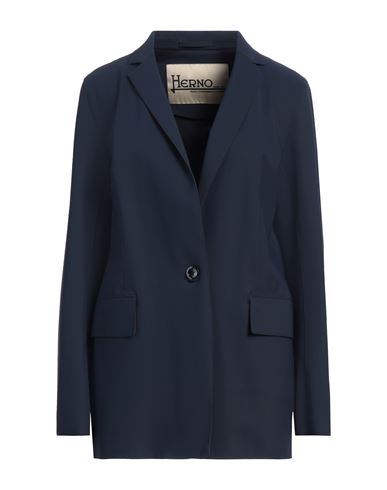 Herno Woman Blazer Navy Size 8 Polyamide, Elastane In Blue