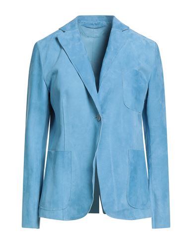 Salvatore Santoro Woman Blazer Light Blue Size 6 Ovine Leather In Blue