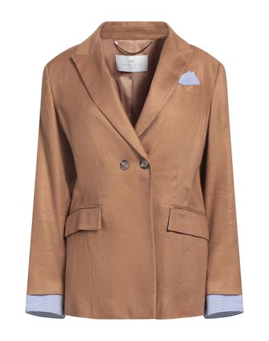 Nenette Woman Blazer Camel Size 10 Linen, Viscose, Elastane In Orange