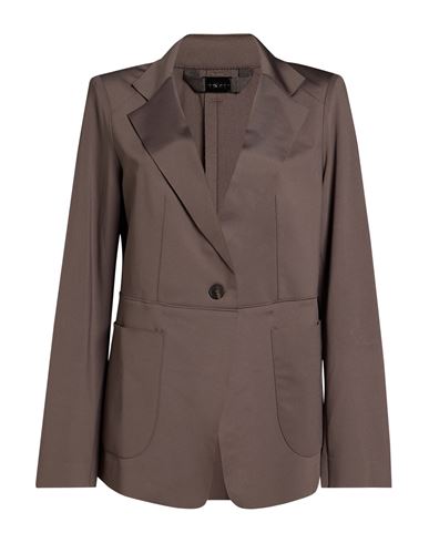 High Tech Woman Blazer Taupe Size 4 Polyester, Elastane