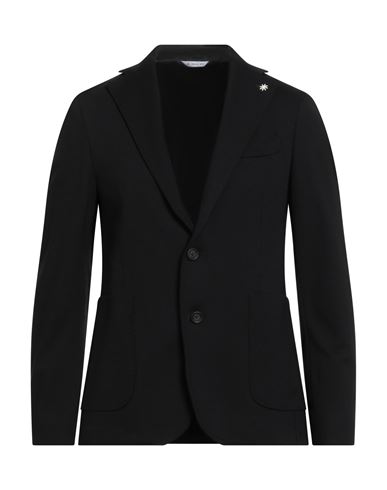 Manuel Ritz Man Blazer Black Size 46 Wool, Elastane In Black
