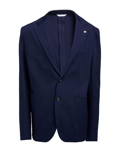 Manuel Ritz Man Blazer Midnight Blue Size 42 Viscose, Polyamide, Elastane In Blue