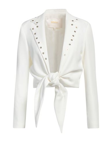 Babylon Woman Blazer White Size 4 Polyester, Elastane