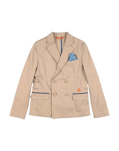 BIKKEMBERGS BIKKEMBERGS TODDLER BOY BLAZER BEIGE SIZE 4 COTTON, ELASTIC FIBRES 