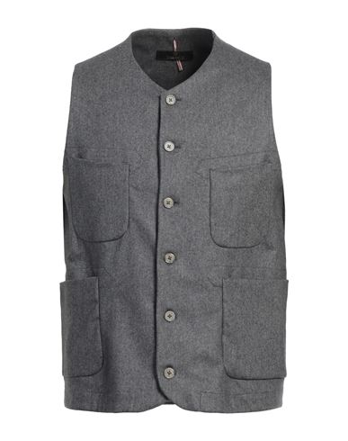 Santaniello Man Tailored Vest Grey Size 42 Wool, Polyamide, Cashmere, Elastane In Grey