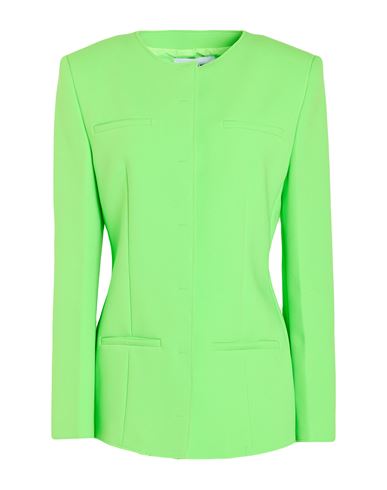 Msgm Woman Blazer Light Green Size 10 Polyester, Viscose, Elastane In Green