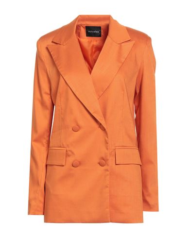 Actualee Woman Blazer Orange Size 6 Viscose, Polyester, Elastane In Orange
