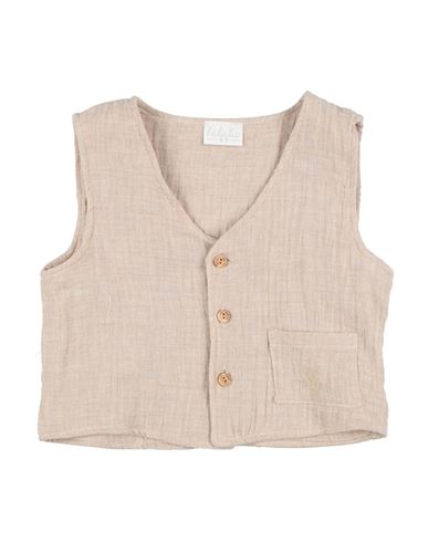 Lalalù Newborn Boy Tailored Vest Sand Size 3 Organic Cotton In Beige