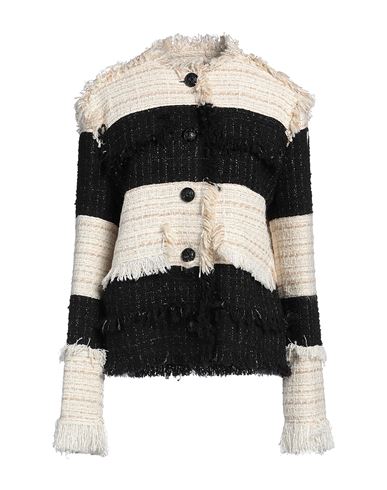 Msgm Woman Jacket Cream Size 8 Acrylic, Cotton, Polyester, Wool, Polyamide In White
