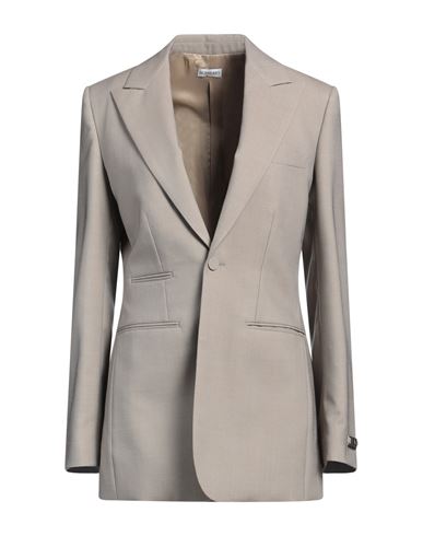 Burberry Woman Blazer Taupe Size 4 Virgin Wool In Grey