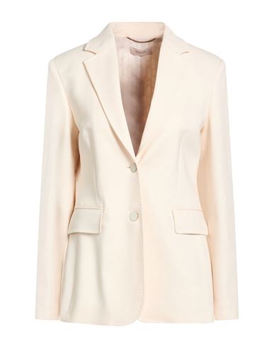Agnona Woman Blazer Beige Size 14 Wool, Elastane, Polyamide In Sand