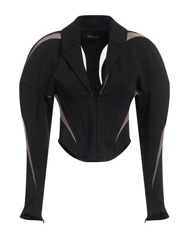 Mugler Mesh Insert Blazer Blazer And Suits Black In Black