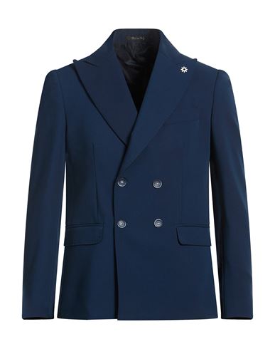 Eredi Del Duca Man Blazer Navy Size 40 Polyester, Viscose, Elastane In Blue