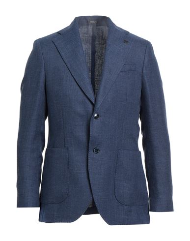 Breras Milano Man Blazer Blue Size 46 Linen, Wool In Blue