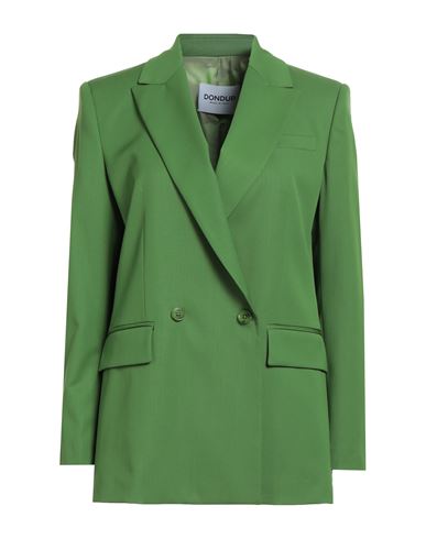 DONDUP DONDUP WOMAN BLAZER GREEN SIZE 4 VIRGIN WOOL, ELASTANE 