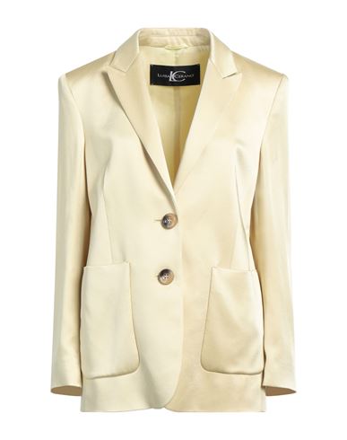 LUISA CERANO LUISA CERANO WOMAN BLAZER PASTEL YELLOW SIZE 6 ACETATE, VISCOSE 