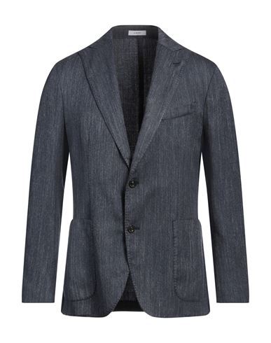 Boglioli Man Blazer Navy Size 42 Wool, Silk, Linen In Navy
