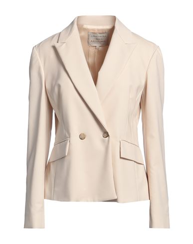 ALESSIA SANTI ALESSIA SANTI WOMAN BLAZER SAND SIZE 1 COTTON, POLYAMIDE, ELASTANE 