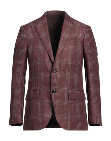 Zegna Man Blazer Burgundy Size 46 Linen, Alpaca Wool, Silk In Red