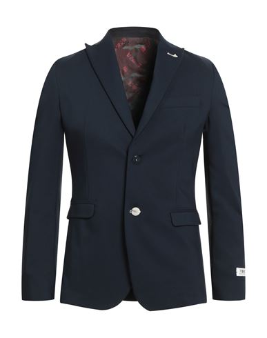Berna Man Blazer Navy Size 36 Cotton, Polyamide, Elastane In Blue