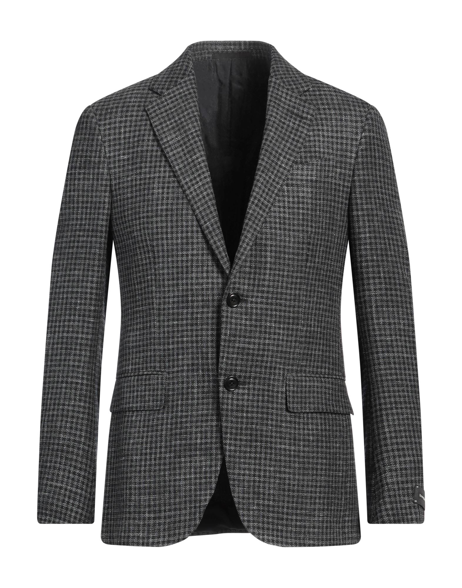 《セール開催中》ZEGNA メンズ ブレザー チャコール 48 ウール 72% / リネン 19% / シルク 9%