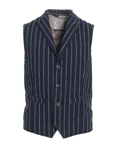 Bob Man Tailored Vest Navy Size 42 Cotton, Linen, Polyamide In Navy
