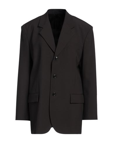 QUIRA QUIRA WOMAN BLAZER DARK BROWN SIZE 6 VIRGIN WOOL 
