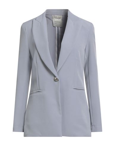 Maryley Woman Blazer Light Grey Size 12 Polyester, Elastane In Gray