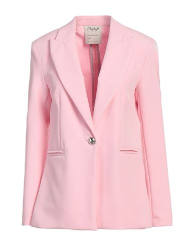 Maryley Woman Blazer Pink Size 12 Polyester, Elastane In Pink