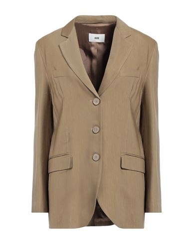 Solotre Woman Blazer Military Green Size 6 Viscose, Linen