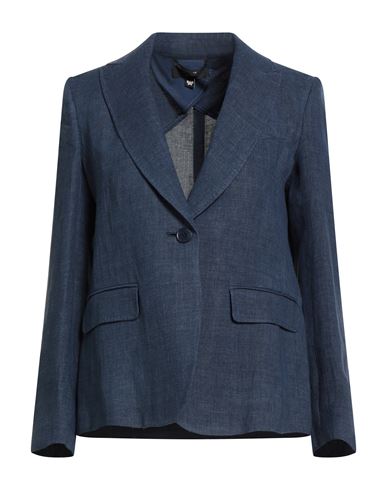 Weekend Max Mara Woman Blazer Navy Size 2 Linen In Blue